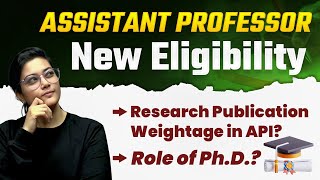 Assistant Professor Eligibility in India 2024 New Guidelines  Role of PhD amp API Score Explained [upl. by Deonne]