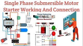 Single Phase Submersible Motor Connection  Submersible Motor electricalvideopharmamotorwater [upl. by Elana]