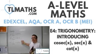 ALevel Maths E401 Trigonometry Introducing cosecx secx amp cotx [upl. by Adlig905]