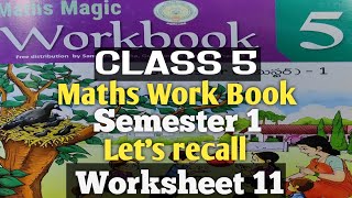 CLASS 5MATHEMATICSWORKSHEET 11LETS RECALLSEMESTER 1 [upl. by Meta]