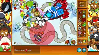 Lets Play Bloons Monkey City CRASHING Contested Territory Round 52 Long Snow Map No Commentary 1600 [upl. by Ainiger]