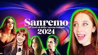 WHO WILL ITALY SEND TO EUROVISION 2024  REACTING TO SAN REMO 2024 RECAP OF ALL SONGS [upl. by Leontine]