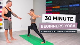 Ashtanga For Beginners with David amp Jelena  30 Minute Class [upl. by Omrelliug]