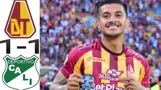 Deportes Tolima vs 11 Deportivo Cali Resumen Primera A 20242025 [upl. by Acinorev]