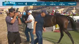 Rugelach wins race 4 at Del Mar 8924 [upl. by Doralyn]