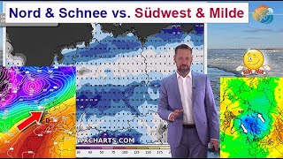 Nach trockener Kälte Nord amp Schnee oder Südwest amp Milde mit Regen Wettervorhersage 0916012024 [upl. by Ezarras]