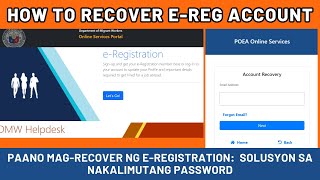 ERegistration Account Recovery Paano Ireset ang Nakalimutang Password [upl. by Mina]