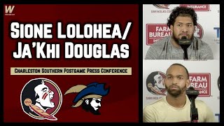 Sione Lolohea JaKhi Douglas Charleston Southern Postgame  FSU Football  Warchant TV FSU [upl. by Mccutcheon138]