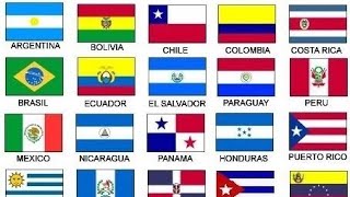 Las banderas de los países de Latinoamérica [upl. by Ailekat]