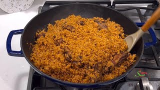 How To Make The Most Delicious Smoky Chicken Jollof Rice Step By Step [upl. by Olimreh]