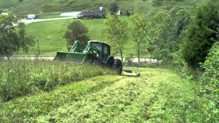 John deere 6630 bush hogging hillside [upl. by Aihsa980]