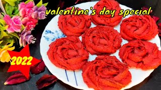 Eggless cookies Rose cookiesDeliciously EgglessHeartfelt Delights Valentines Special Cookies [upl. by Habeh]