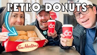 Tim Hortons Retro Doughnuts  60th Anniversary foods return [upl. by Nannaihr487]