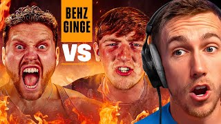 Miniminter Reacts To Angry Ginge vs Behzinga Football Challenges [upl. by Norrat]