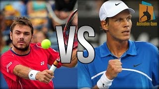 Stanislas Wawrinka Vs Tomas Berdych Australian Open 2014 HIGHLIGHTS [upl. by Eniad]