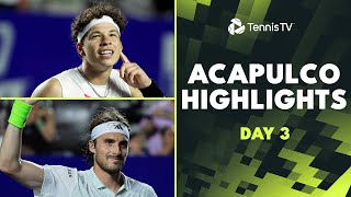 Shelton Takes On Arnaldi Tsitsipas Rune amp More  Acapulco 2024 Highlights Day 3 [upl. by Azmuh]