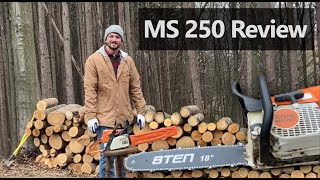 Stihl MS250 Chainsaw  New 8Ten 18quot Bar and Chain  3 Year Review [upl. by Merriman]