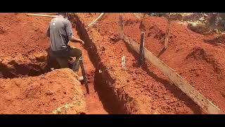 Building A Rammed Earth House  Initial Foundation [upl. by Einnaf16]