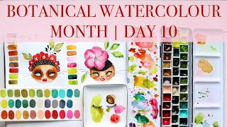 🎉🎉 BOTANICAL Watercolour Month Day 10  Step by Step Tutorial JUL 2024 [upl. by Jamnis467]