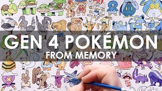 DRAWING EVERY GEN 4 POKÉMON FROM MEMORY [upl. by Micaela]