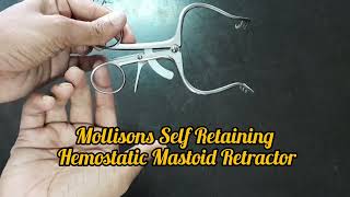 mollisons self retaining Hemostatic Mastoid Retractor  ENT instruments University Examination [upl. by Nnylyrehc187]