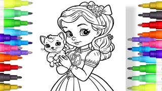 Princess sofia drawing  Princess Sofia cartoon  Colouring 🌈🦄✨ craft by Colouringday [upl. by Sabina]