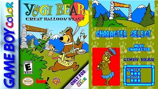 Yogi Bear Great Balloon Blast Game Boy Color  Long Play [upl. by Mariellen]