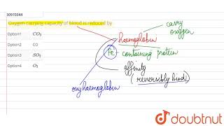 Oxygen carrying capacity of blood is reduced by [upl. by Adnilreh]