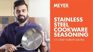 MAKE YOUR STEEL COOKWARE NONSTICK  Meyer Stainless Steel Cookware Seasoning [upl. by Geiger702]