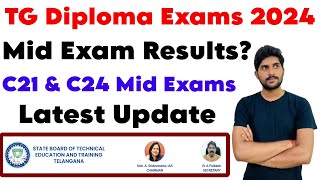 TG Diploma Exams 2024  C21 amp C24 Mid Exams Results  Latest Update  TG SBTET UPDATES [upl. by Fronia]