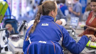 The Real Reason Aldi Cashiers Sit Behind The Register [upl. by Aynek]