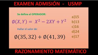 🤓USMP Examen Admisión  Razonamiento Matemático  Operadores Matemáticos🤠 [upl. by Ryley494]