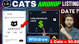 Cats Airdrop Listing Date  Cats airdrop price leaked  Cats airdrop update  Cats token on binance [upl. by Urdna263]