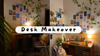 Aesthetic Desk Makeover  Renter Friendly Desk Set up [upl. by Abell]