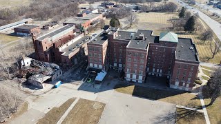 Abandoned Remains The Eloise Asylum Drone Footage Westland Michigan [upl. by Ahsaenat989]