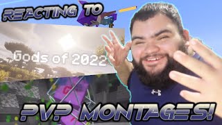 I REACTED TO MINECRAFT PVP MONTAGES [upl. by Idroj]