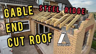 Cut Roof With A Steel Ridge Beam  New roofing square [upl. by Eniluqcaj]