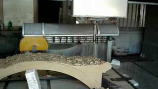 Luciano Parlato srl Acireale CT  Lavorazione marmi  Lavorazione arco CNC OMAG Mill4 [upl. by Nylirret906]