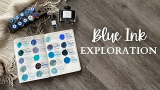 INK EXPLORATION  My Blue fountainpenink Collection  Too many [upl. by Bennion]