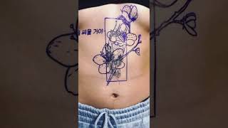 Stomach tattoo by Nani Baka tattoo tattooartist [upl. by Anelis]