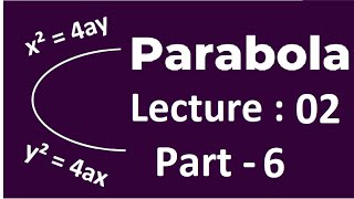 Conic sections  Parabola  Lecture  02  Part 6  IITJEE  JEE Main  Types of Parabola [upl. by Taddeo]