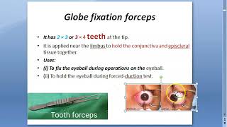 Ophthalmology instrument globe fixation forceps forced duction test [upl. by Fesuoy779]