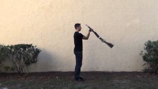 Flailing Rifle Combo  Rifle Exhibition Drill Military Style Spinning  Trick Library [upl. by Ecinaj240]