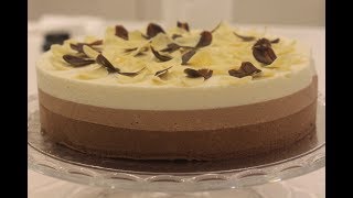 Entremet aux trois chocolats كيك موس الشوكولاته [upl. by Lilly]