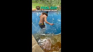 🤿 POOL GUY Dives to Repair Drain [upl. by Aiuqcaj]