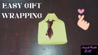 easy gift wrapping ideas  gift packing shirt style [upl. by Releyks327]