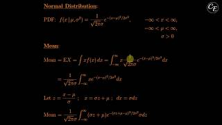 Normal Distribution  Derivation of Mean Variance amp Moment Generating Function MGF in English [upl. by Rondon]