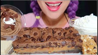 ASMR KILLER STICKY CARAMEL BROWNIE TRIPLE CHOCOLATE MOUSSE CURIEASMR [upl. by Dorren]