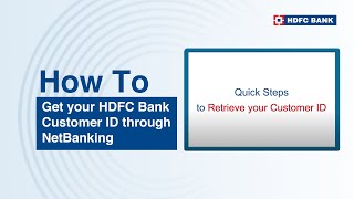 Get your HDFC Bank Customer ID through NetBanking [upl. by Am295]