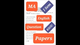 KSOU MA ENGLISH QUESTION PAPERS I SEMESTER ASSIGNMENT student portal [upl. by Trevar]